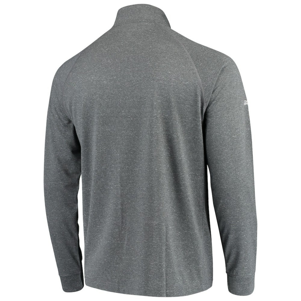 Detroit Tigers Stitches Team Raglan Quarter-Zip Pullover Jacket - Heathered Charcoal Jackets