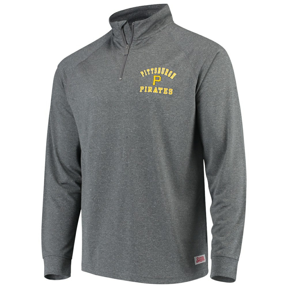 Pittsburgh Pirates Stitches Team Raglan Quarter-Zip Pullover Jacket - Heathered Charcoal Jackets