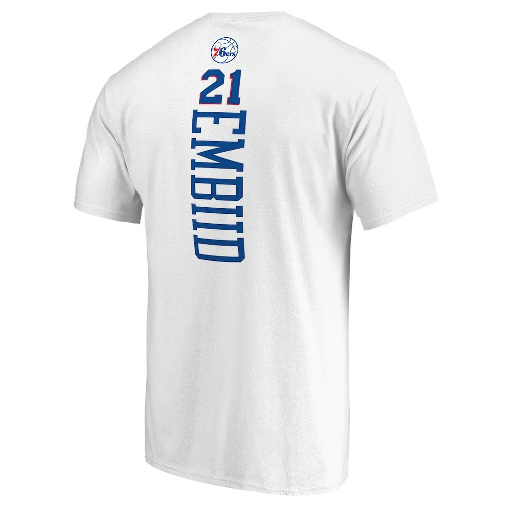 Joel Embiid Philadelphia 76ers Backer Name & Number T-Shirt White