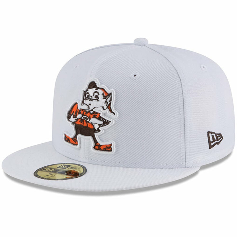 Cleveland Browns New Era Throwback Logo Omaha 59FIFTY Fitted Hat White