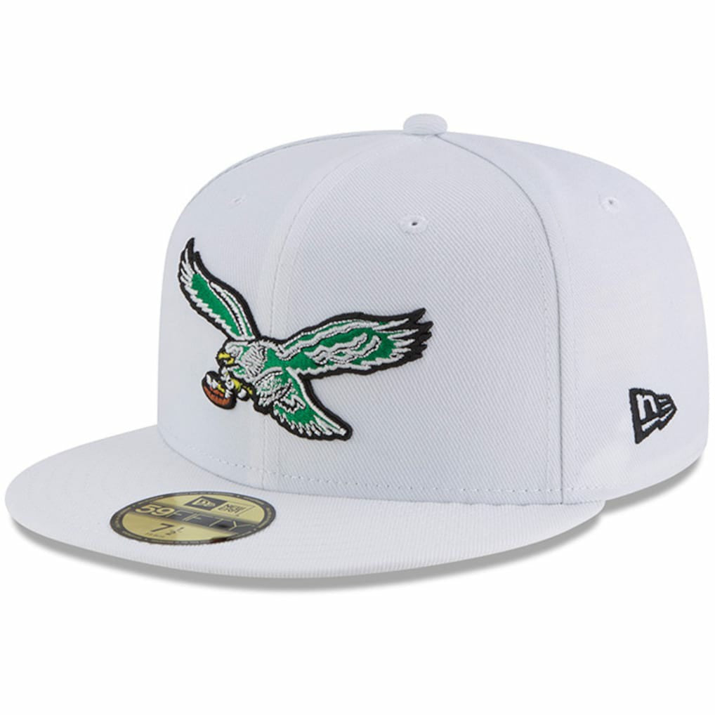 Philadelphia Eagles New Era Throwback Logo Omaha 59FIFTY Fitted Hat White