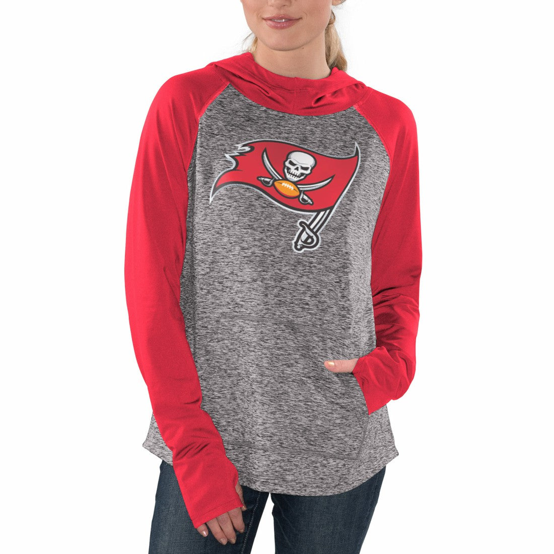 Tampa Bay Buccaneers G-III 4Her by Carl Banks Women's Championship Ring Pullover Hoodie Heathered Gray/Red