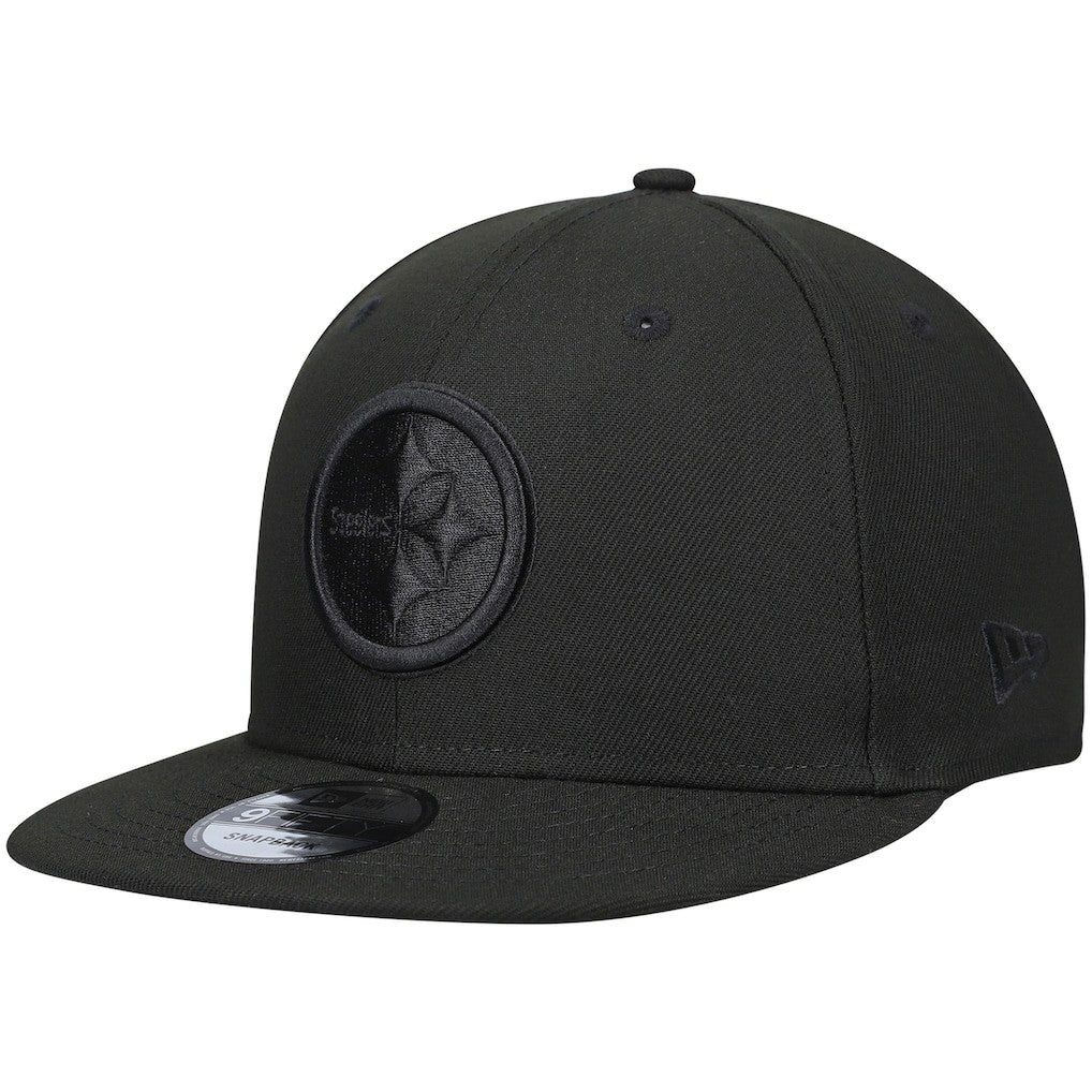 Pittsburgh Steelers New Era Black On Black 9FIFTY Adjustable Hat Black