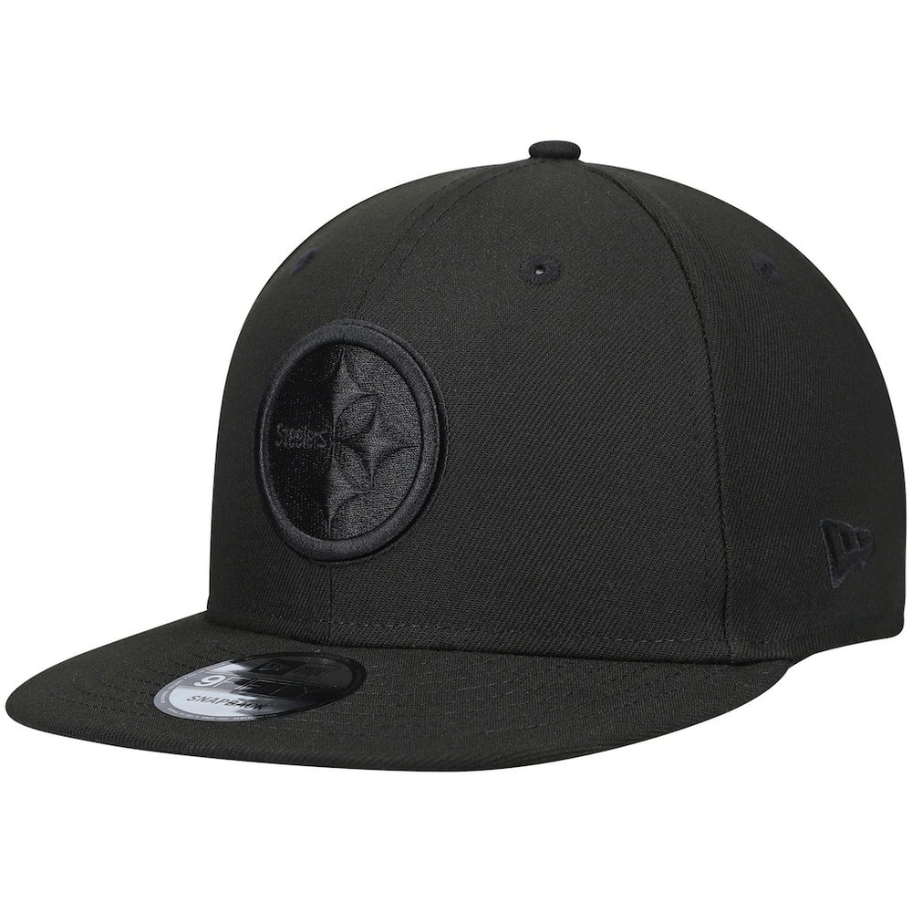 Pittsburgh Steelers New Era Black On Black 9FIFTY Adjustable Hat Black
