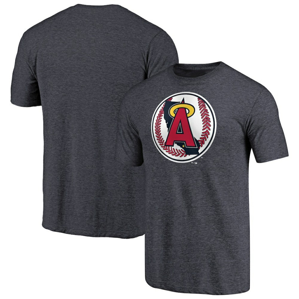 California Angels Cooperstown Collection Forbes Tri-Blend T-Shirt - Heathered Navy T-shirts