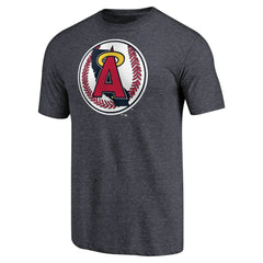 California Angels Cooperstown Collection Forbes Tri-Blend T-Shirt - Heathered Navy T-shirts