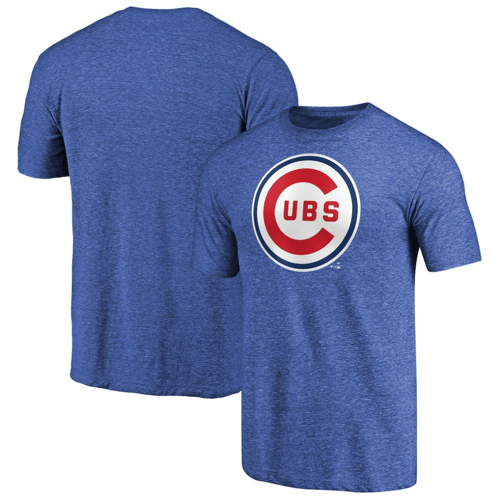 Chicago Cubs Cooperstown Collection Forbes Tri-Blend T-Shirt - Heathered Royal T-shirts