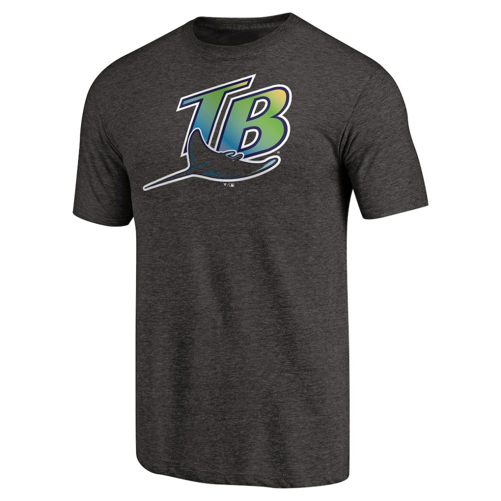 Tampa Bay Rays Cooperstown Collection Forbes Tri-Blend T-Shirt - Heathered Black T-shirts