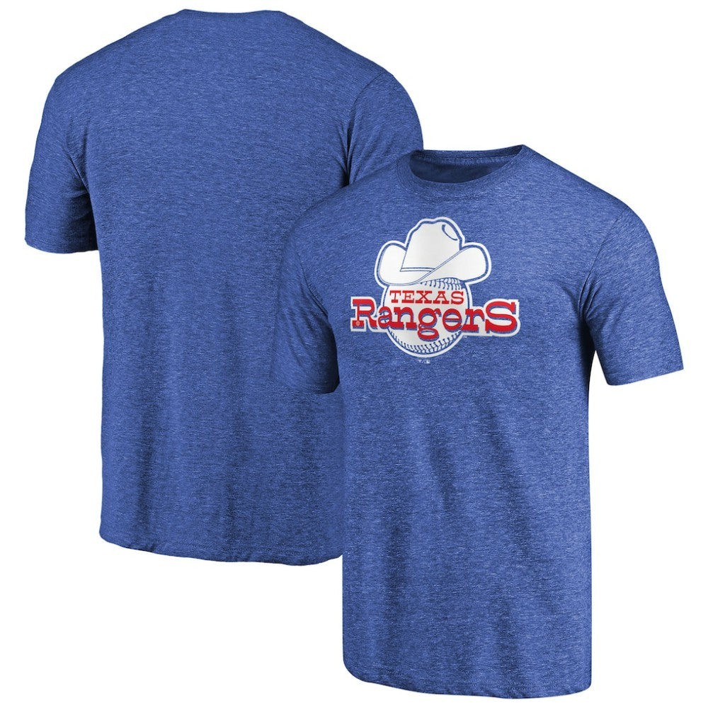 Texas Rangers Cooperstown Collection Forbes Tri-Blend T-Shirt - Heathered Royal T-shirts
