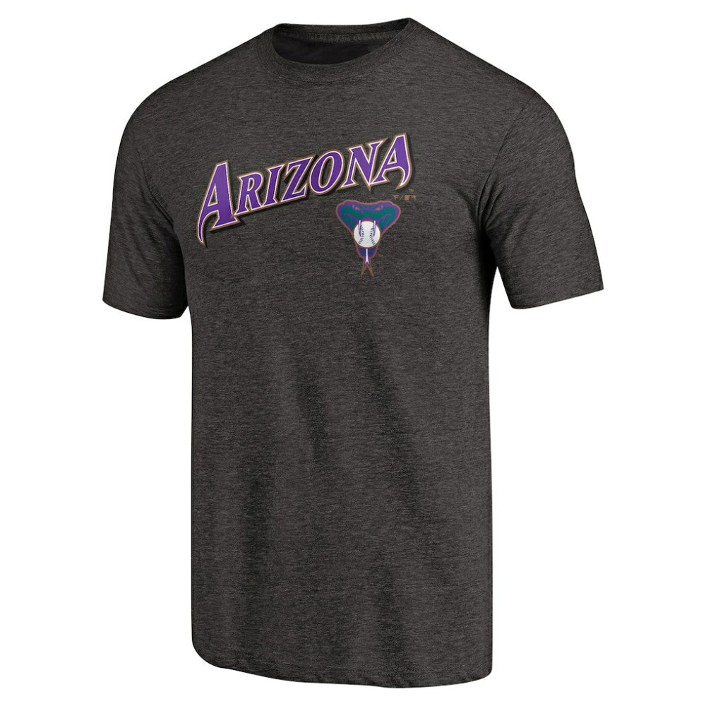 Arizona Diamondbacks Vintage Cooperstown Collection Wahconah Tri-Blend T-Shirt - Heathered Black T-shirts
