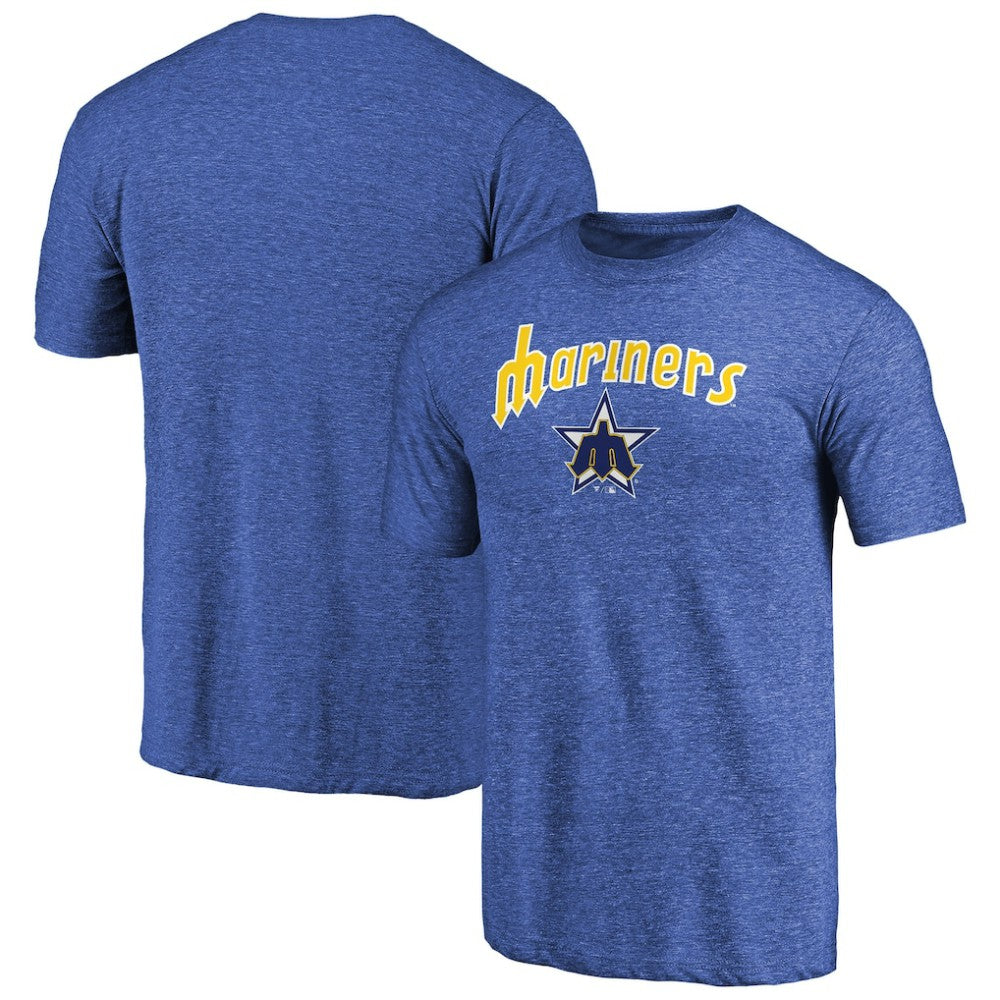 Seattle Mariners Vintage Cooperstown Collection Wahconah Tri-Blend T-Shirt - Blue T-shirts