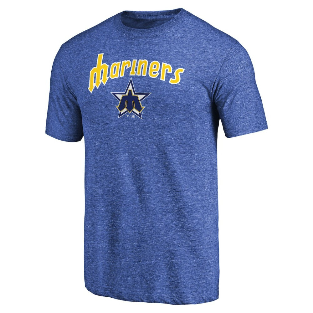 Seattle Mariners Vintage Cooperstown Collection Wahconah Tri-Blend T-Shirt - Blue T-shirts