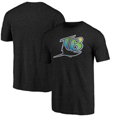 Tampa Bay Rays Vintage Cooperstown Collection Wahconah Tri-Blend T-Shirt - Black T-shirts