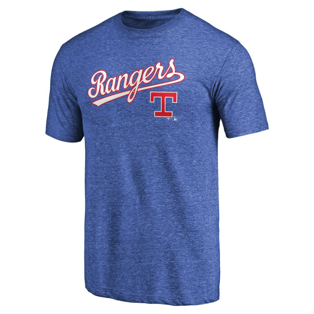 Texas Rangers Vintage Cooperstown Collection Wahconah Tri-Blend T-Shirt - Royal T-shirts