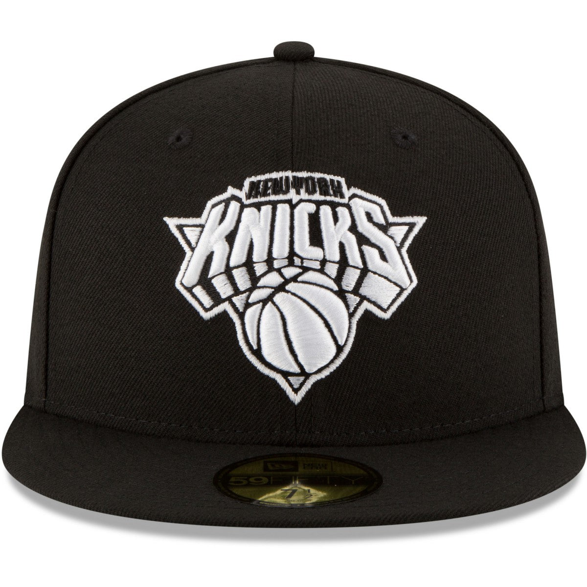 New York Knicks Black & White Logo 59FIFTY Fitted Hat Black