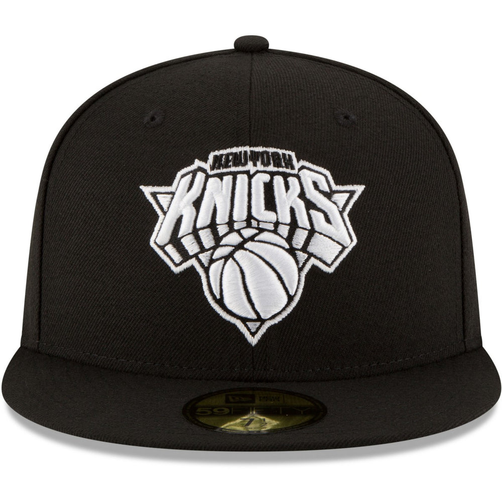 New York Knicks Black & White Logo 59FIFTY Fitted Hat Black