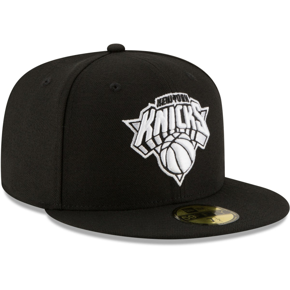 New York Knicks Black & White Logo 59FIFTY Fitted Hat Black