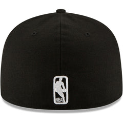 Oklahoma City Thunder Black & White Logo 59FIFTY Fitted Hat Black