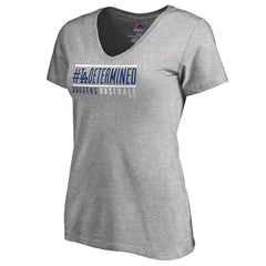 Los Angeles Dodgers Women's Hometown Collection Determined V-Neck T-Shirt - Heathered Gray T-shirts