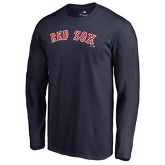 Boston Red Sox Team Wordmark Long Sleeve T-Shirt - Navy T-shirts