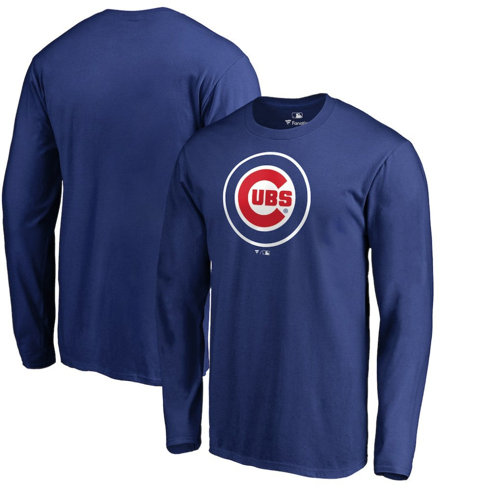Chicago Cubs Team Wordmark Long Sleeve T-Shirt - Royal T-shirts