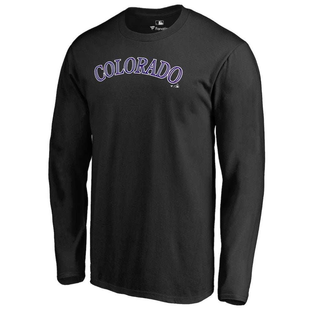 Colorado Rockies Team Wordmark Long Sleeve T-Shirt - Black T-shirts
