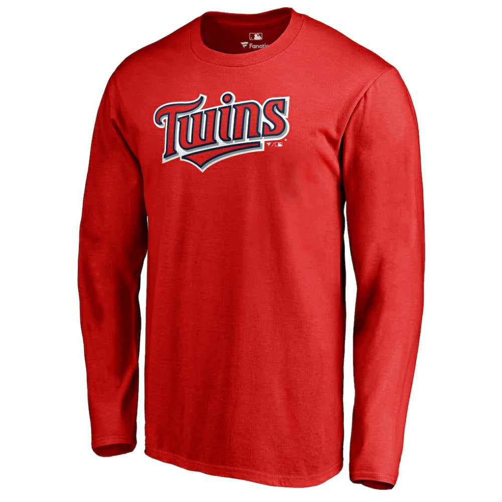 Minnesota Twins Team Wordmark Long Sleeve T-Shirt - Red T-shirts