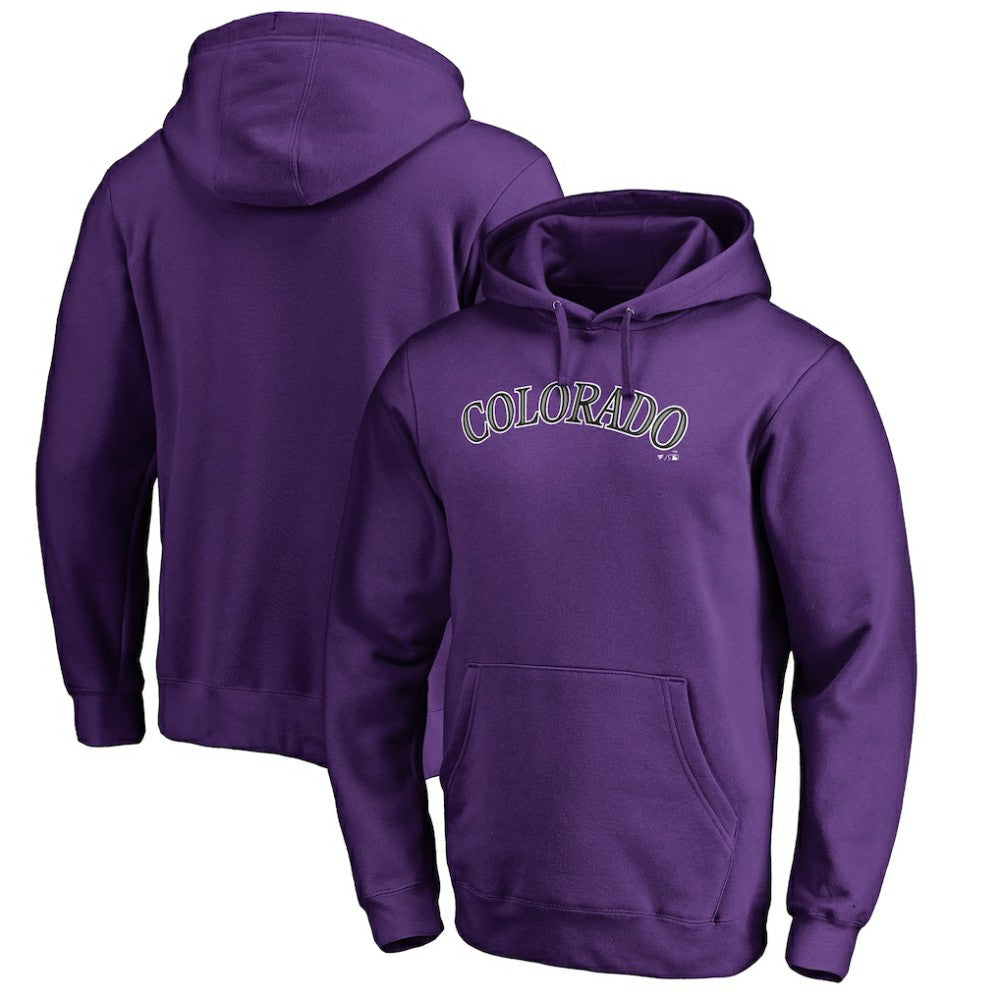 Colorado Rockies Official Wordmark Fitted Pullover Hoodie - Purple Hoodies