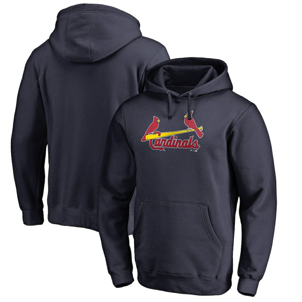 St. Louis Cardinals Official Wordmark Fitted Pullover Hoodie - Navy Hoodies