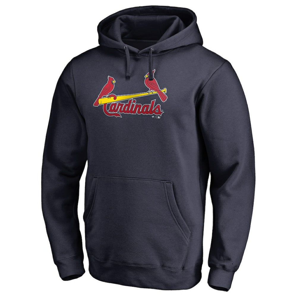 St. Louis Cardinals Official Wordmark Fitted Pullover Hoodie - Navy Hoodies