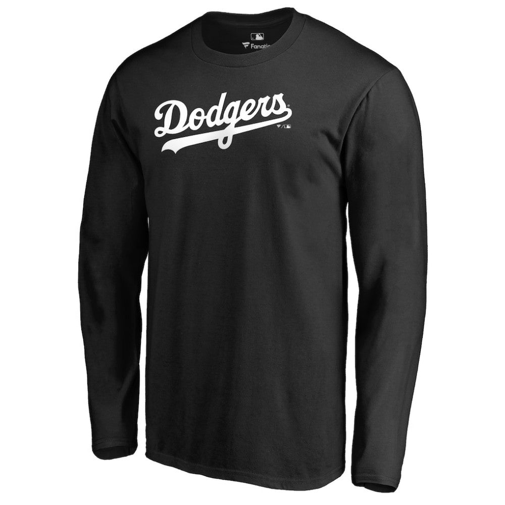 Los Angeles Dodgers Team Wordmark Long Sleeve T-Shirt - Black T-shirts