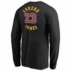 LeBron James Los Angeles Lakers Round About Name & Number Long Sleeve T-Shirt Black