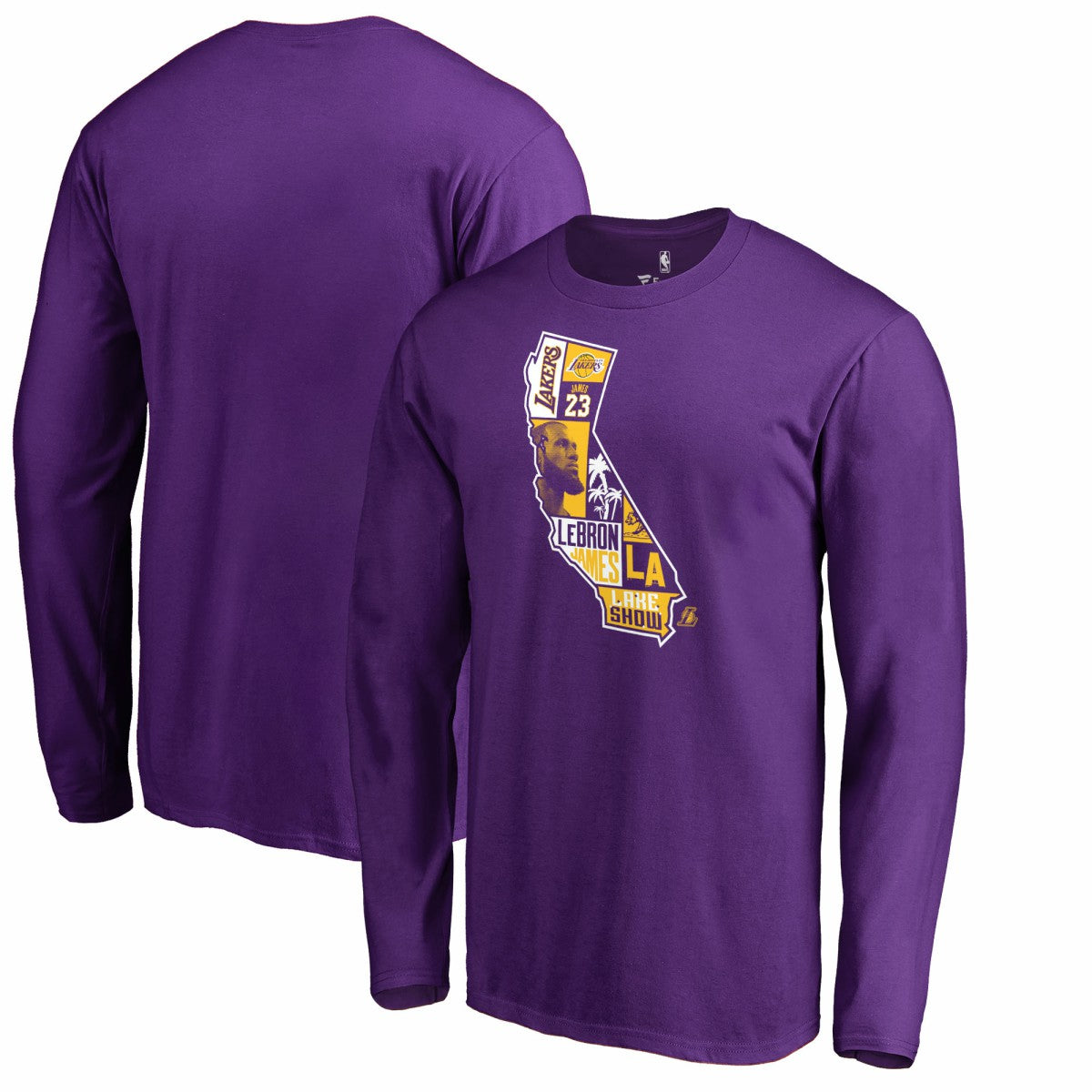 LeBron James Los Angeles Lakers Player State Long Sleeve T-Shirt Purple
