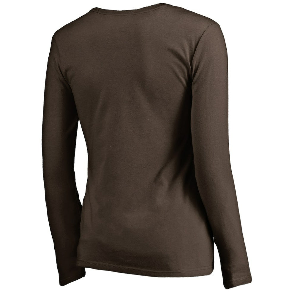 San Diego Padres Women's Cooperstown Collection Forbes Long Sleeve V-Neck T-Shirt - Brown T-shirts