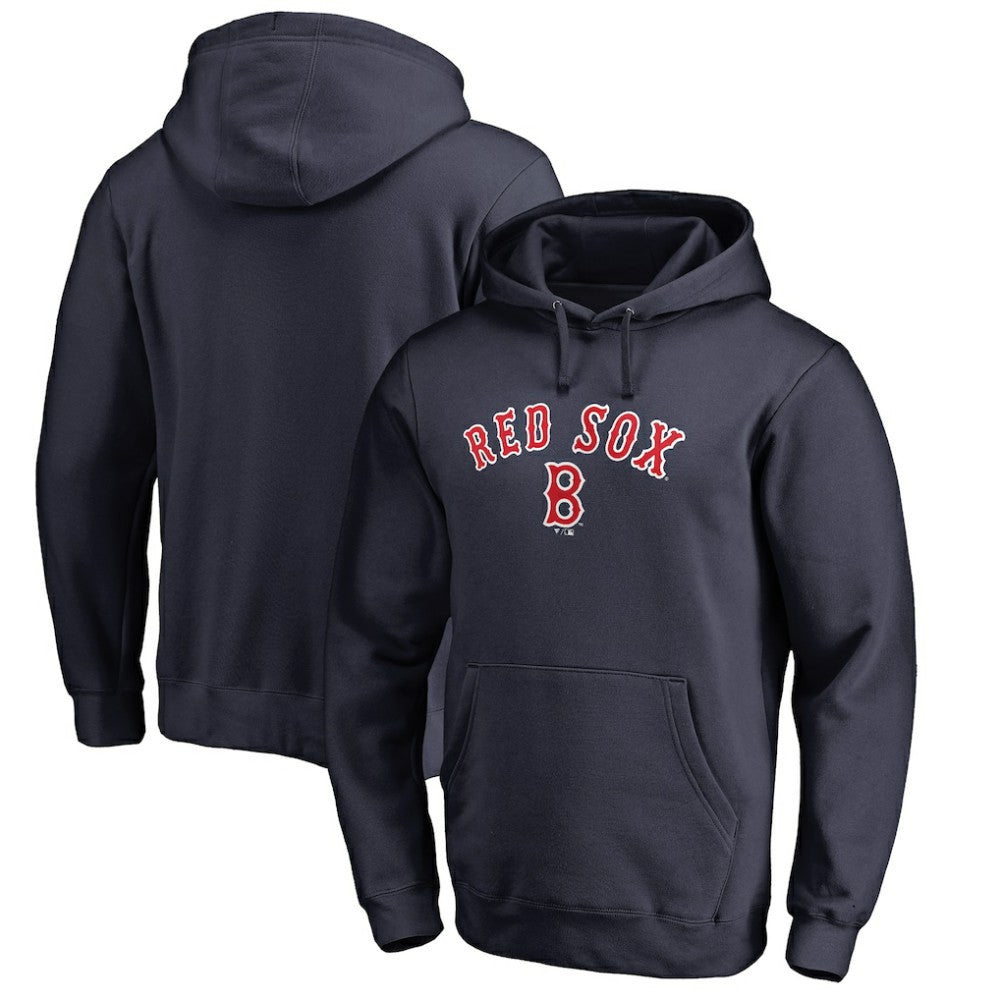 Boston Red Sox Vintage Cooperstown Collection Wahconah Fitted Pullover Hoodie - Navy Hoodies