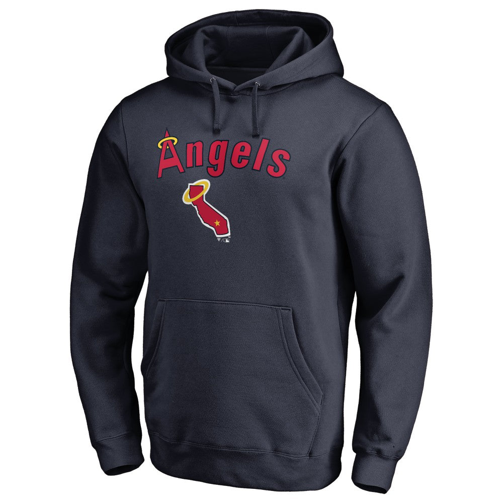 Los Angeles Angels Vintage Cooperstown Collection Wahconah Fitted Pullover Hoodie - Navy Hoodies