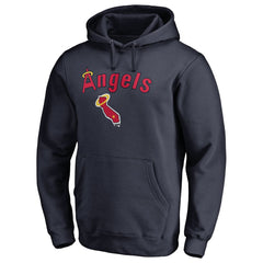 Los Angeles Angels Vintage Cooperstown Collection Wahconah Fitted Pullover Hoodie - Navy Hoodies