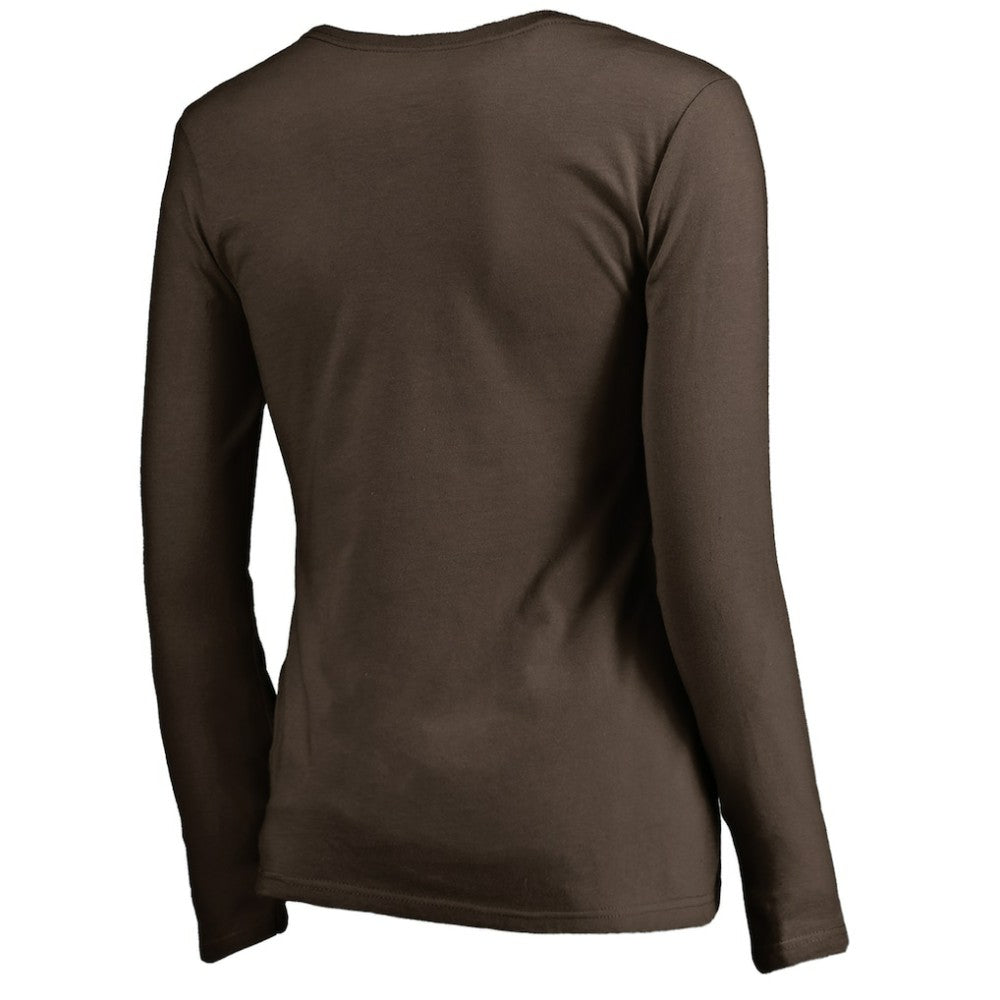 San Diego Padres Women's Cooperstown Collection Slider Long Sleeve V-Neck T-Shirt - Brown T-shirts
