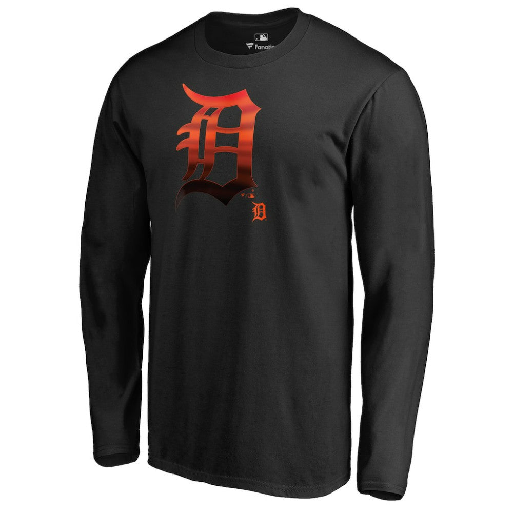 Detroit Tigers Midnight Mascot Long Sleeve T-Shirt - Black T-shirts