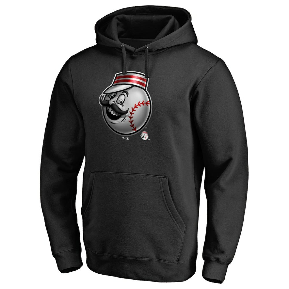Cincinnati Reds Midnight Mascot Pullover Hoodie - Black Hoodies