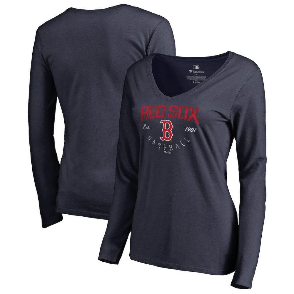 Boston Red Sox Women's Live For It Long Sleeve T-Shirt - Navy T-shirts