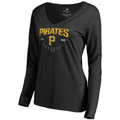 Pittsburgh Pirates Women's Live For It Long Sleeve T-Shirt - Black T-shirts