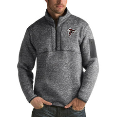 Atlanta Falcons Antigua Fortune Big & Tall Quarter-Zip Pullover Jacket Charcoal