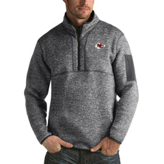 Kansas City Chiefs Antigua Fortune Big & Tall Quarter-Zip Pullover Jacket Charcoal