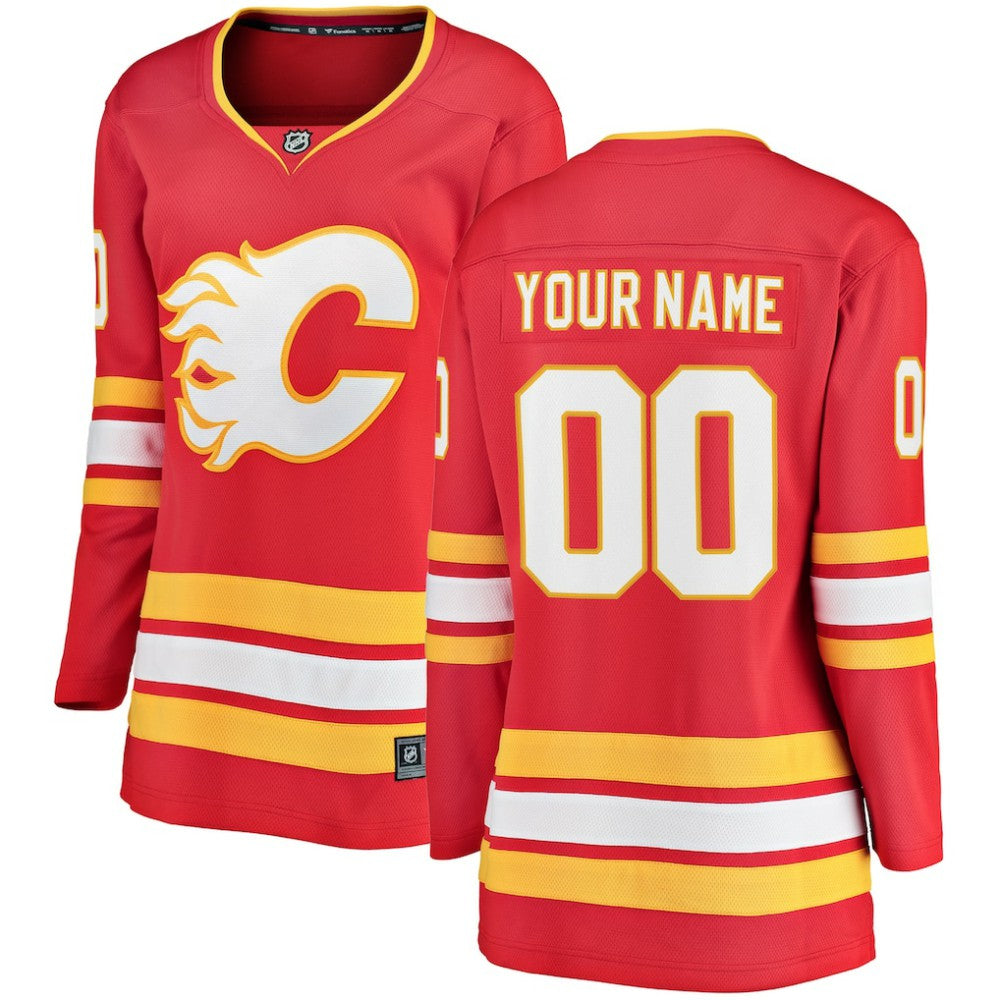 NHL,Custom Calgary Flames Fanatics Women's Home Breakaway Custom Jersey - Red