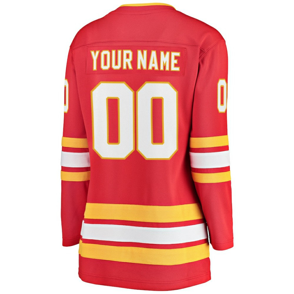 NHL,Custom Calgary Flames Fanatics Women's Home Breakaway Custom Jersey - Red