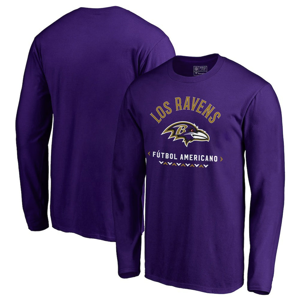 Baltimore Ravens Futbol Americano Long Sleeve T-Shirt Purple