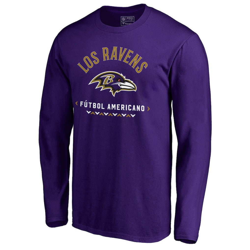 Baltimore Ravens Futbol Americano Long Sleeve T-Shirt Purple