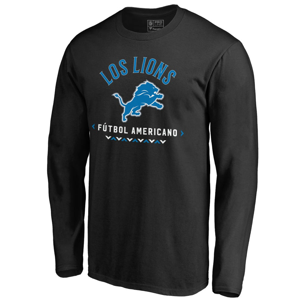 Detroit Lions Futbol Americano Long Sleeve T-Shirt Black