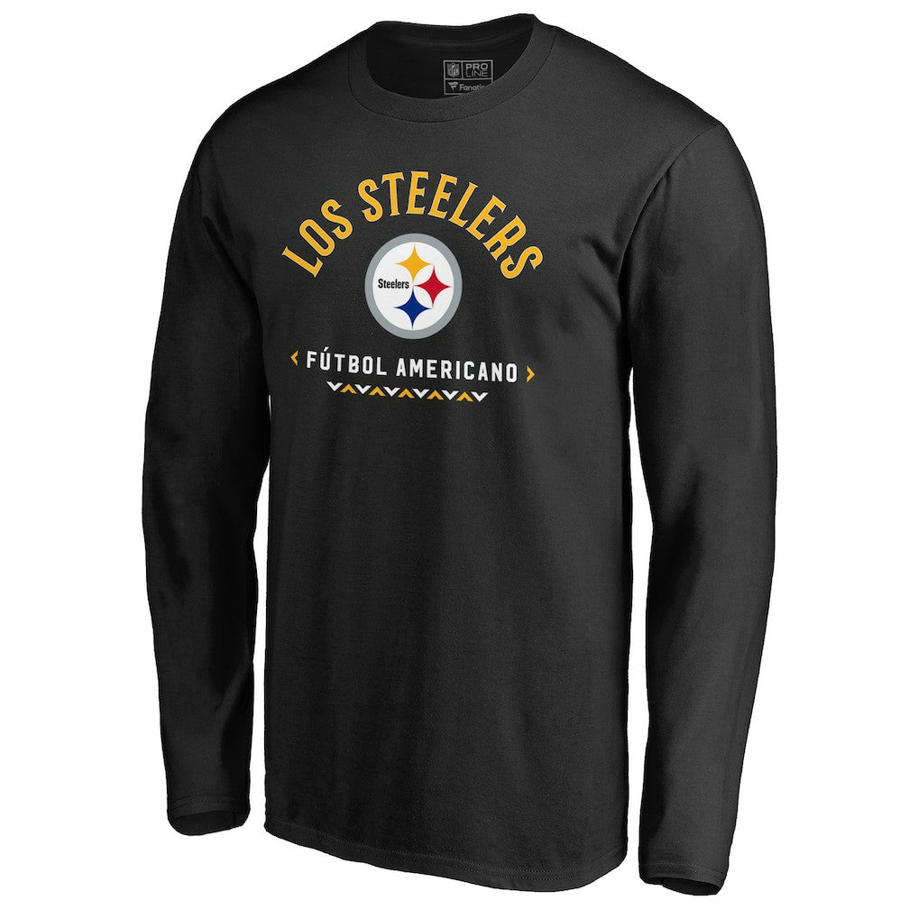 Pittsburgh Steelers Futbol Americano Long Sleeve T-Shirt Black